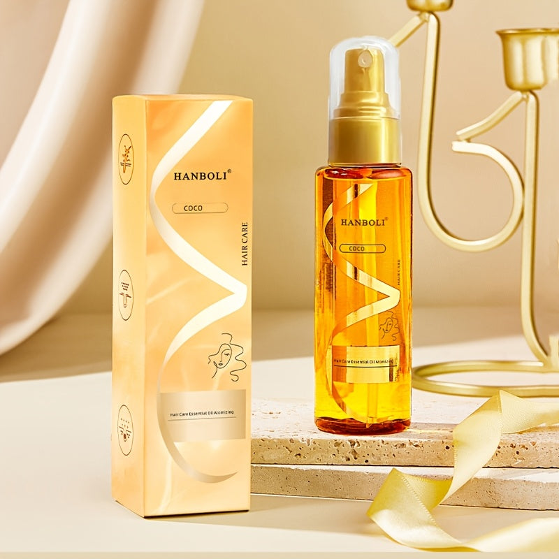 Luxurious hair fragrance spray softens, nourishes, calm frizz, prevents static, and provides long-lasting scent in a no-wash beauty solution in a 100ml bottle.