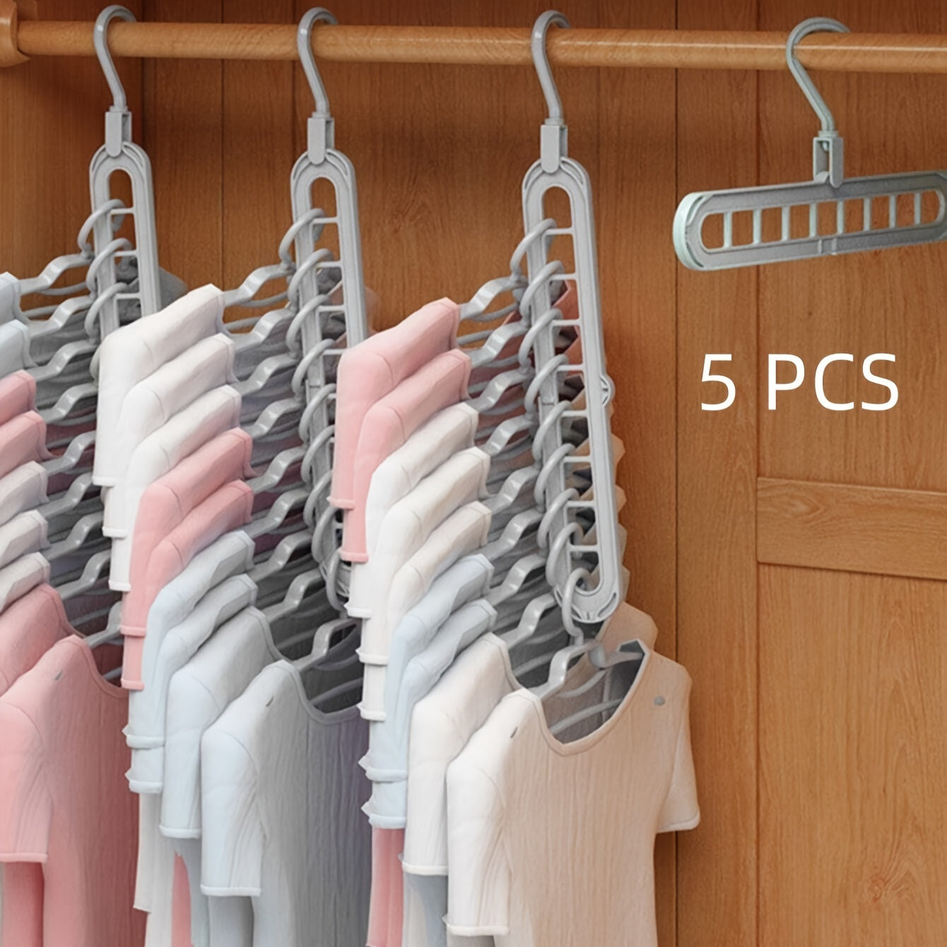 Foldable Heavy Duty Clothes Drying Rack with 3 Hanging 9-hole Hangers - Space Saving Organizer for Bedroom, Closet, Wardrobe, Home, Dorm