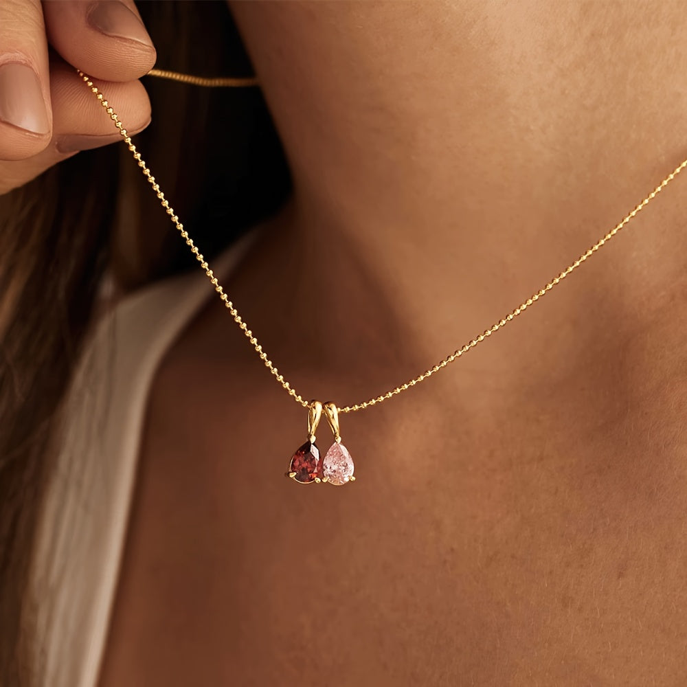 Customize your own Birthstone Necklace with up to five birthstones, plated in 18K gold. Enter the month in Arabic numerals for a personalized touch. This necklace makes a perfect gift for her, mom, or girlfriend for Christmas, Valentine's Day, or an