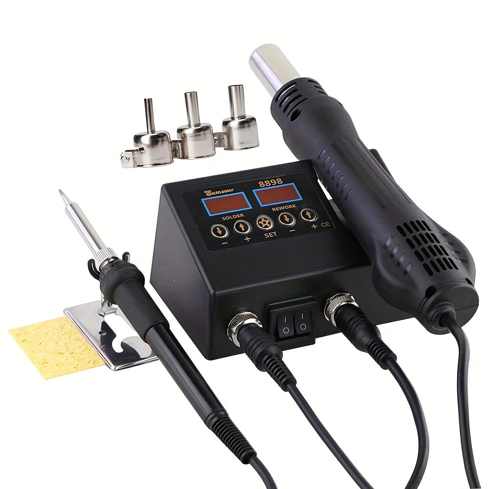 LCD welding station with digital display and welding return station tool kit 8898, for mobile phone repair and maintenance.