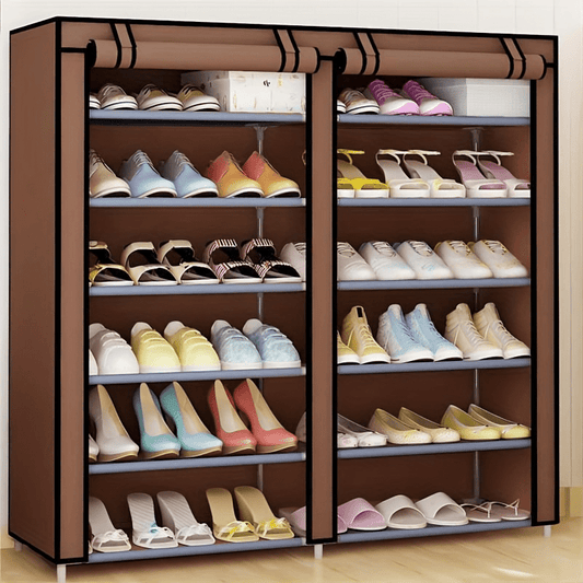 Freestanding Metal Shoe Rack Organizer with Multi-Tier Design, Floor Mount, Ideal for Bathroom, Bedroom, Entryway, Versatile Room Use, No Wood Construction, Non-Electric