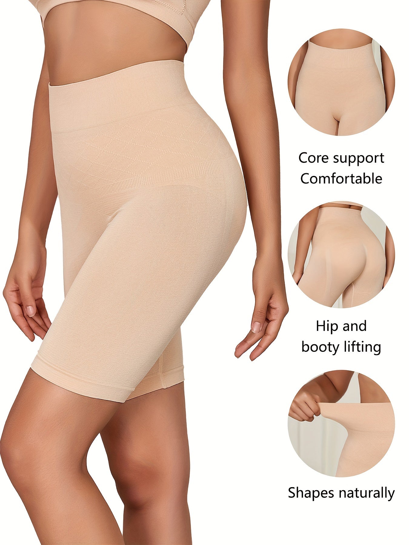 Control body butt lifting pants with high waist, seamless boxer briefs for women that are non-marking and anti-glare, with non-rolling leggings.