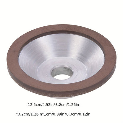 Resin diamond grinding wheel for tungsten carbide sharpening - manual rotary tool for alloy grinding.