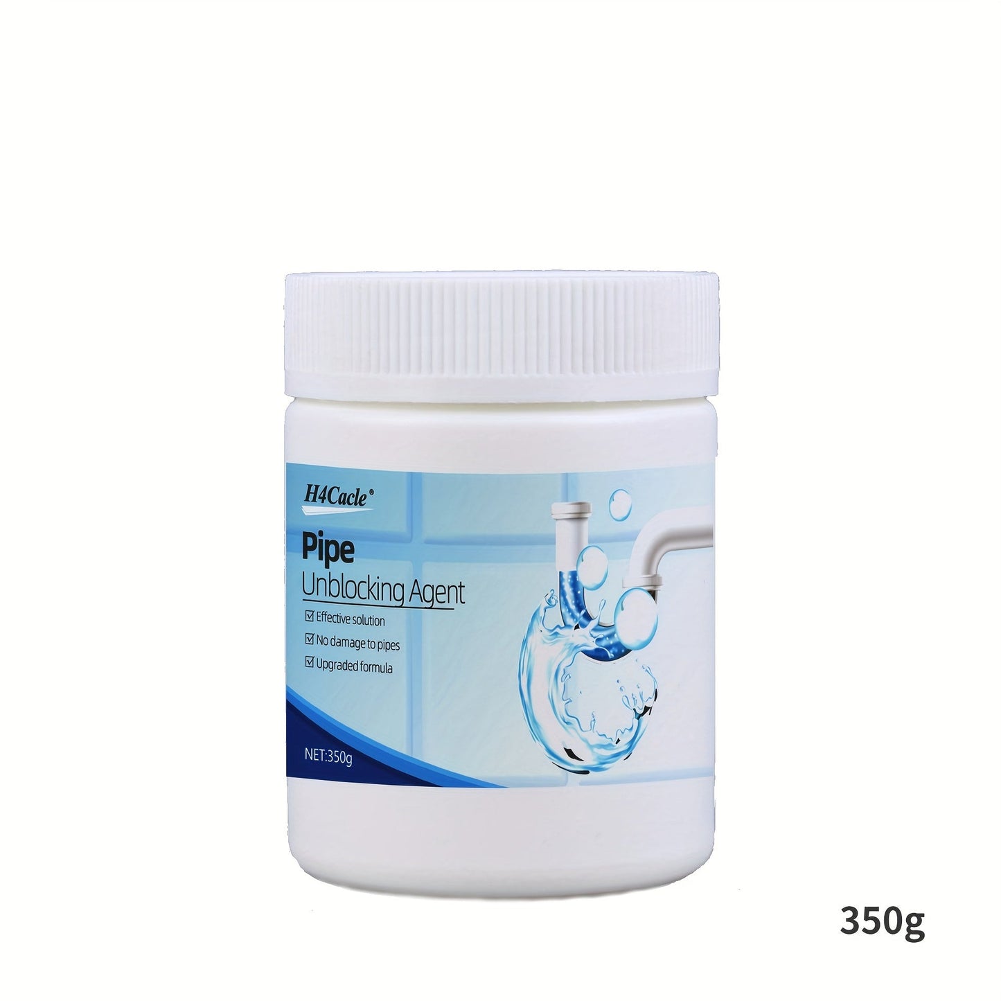 H4Cacle Drain Cleaner Powder offers a powerful solution for unclogging pipes, eliminating odors, and improving sewer and sink efficiency. This safe and effective cleaning agent is available in 150g and 350g options for use in kitchens and bathrooms.