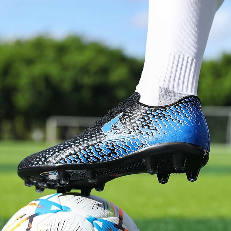 Athletic adult soccer cleats with breathable, non-slip design for all seasons.