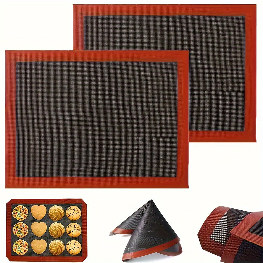 One-piece Silicone Baking Mat - Multipurpose Oven Liner Sheet for Macarons, Cookies, and Cakes - Reusable and Durable - Ideal for Barbecuing - Essential Kitchen Tool for Baking Enthusiasts