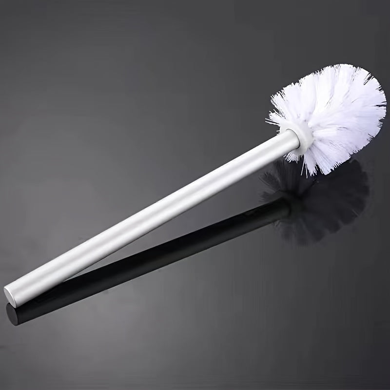 Toilet brush set includes 1 handle and 3 replacement heads, perfect for manual cleaning in the bathroom. Features a no-dead-corner design, great for use in the kitchen and toilet. Long-lasting and sturdy cleaning supplies.