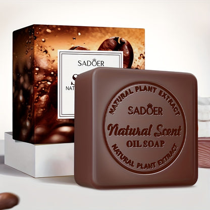 Coffee essential oil soap with exfoliating and moisturizing properties, gentle on sensitive skin