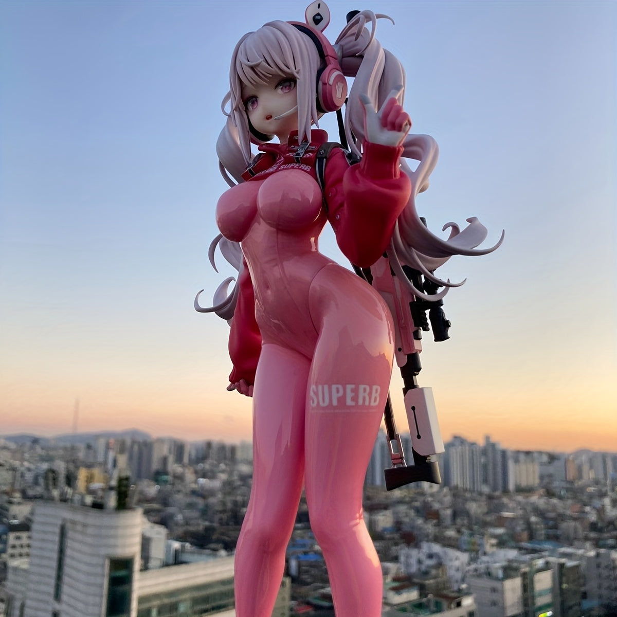 Seductive Pink Warrior Anime Figure: 18+ PVC Collectible, Ideal Gift for Otaku, Car, Home Decor, Desktop Display