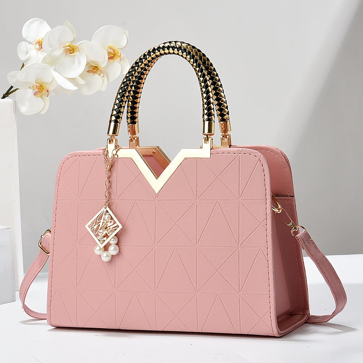 2024 New large capacity glossy handbag for women, fashionable and versatile with single crossbody strap.