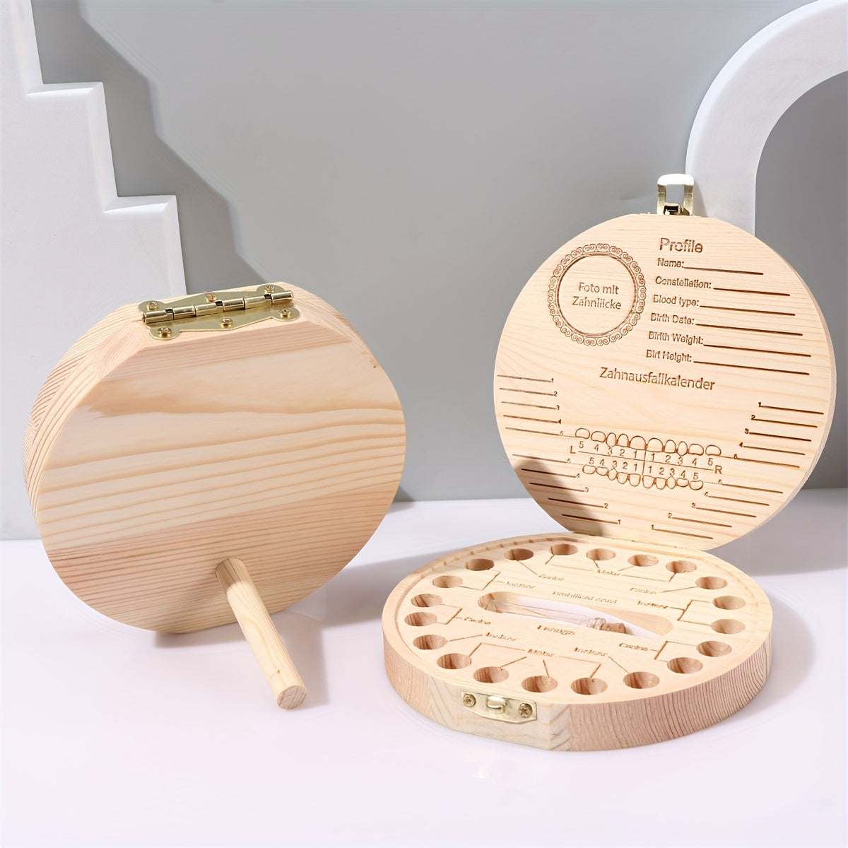 Preserve Your Baby's Cherished Moments: Handcrafted Wooden Keepsake Box for Teeth & Umbilical Cord - Perfect Holiday Gift for Halloween or Christmas