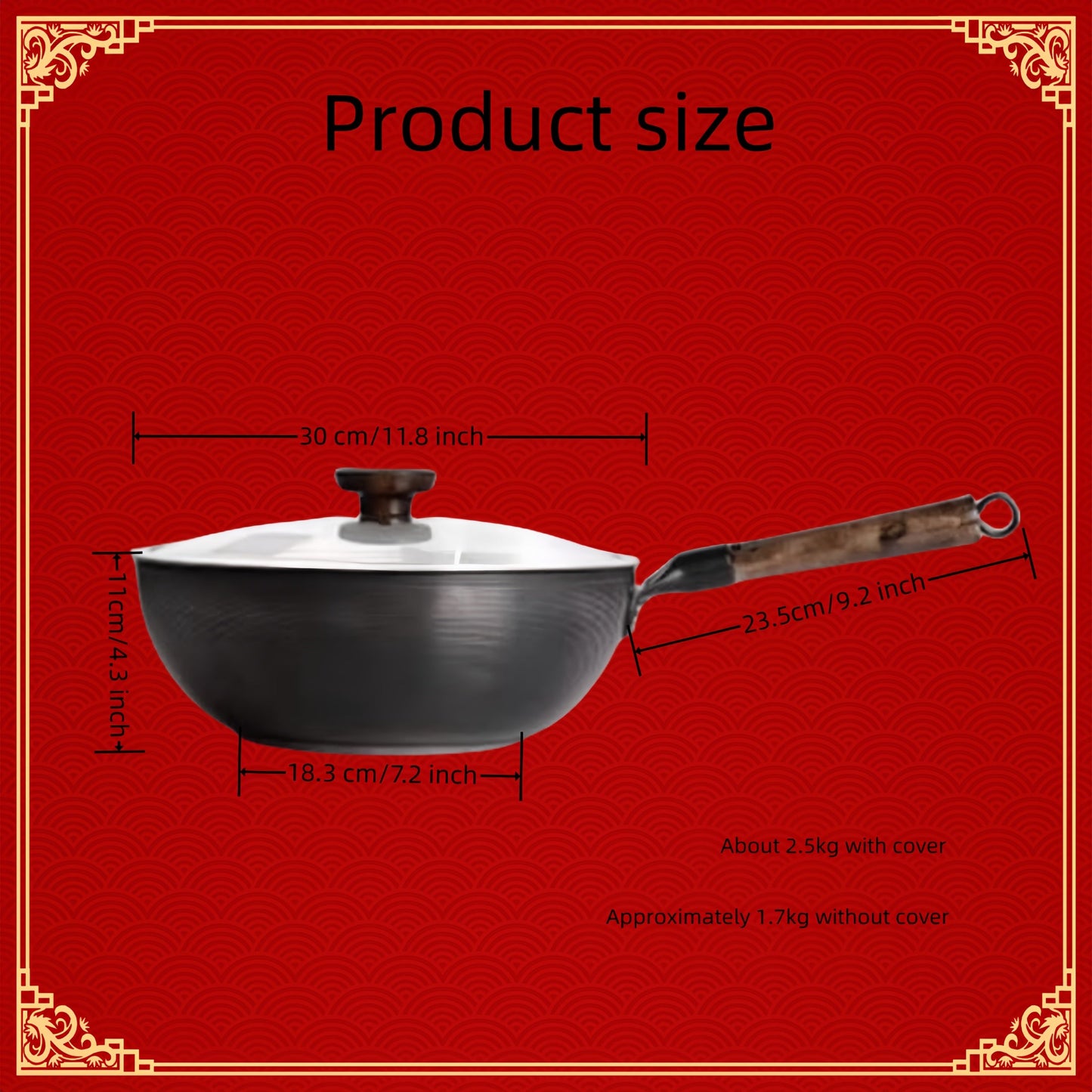 Introducing the TAMASAKI Cast Iron Dutch Oven: a 30cm round casserole pan with a pre-seasoned finish. This versatile cookware comes with a stainless steel glass lid, detachable wooden handle, and is compatible with induction, gas, and all stovetops. The