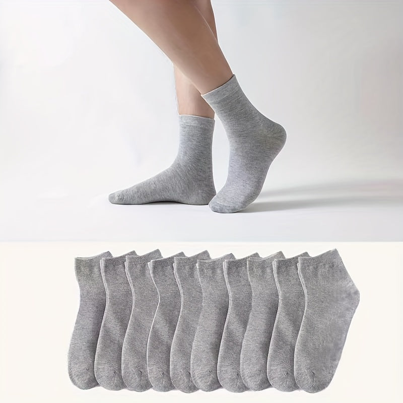 5/10 pairs of men's trendy letter pattern crew socks, breathable and comfortable for outdoor activities in all seasons.