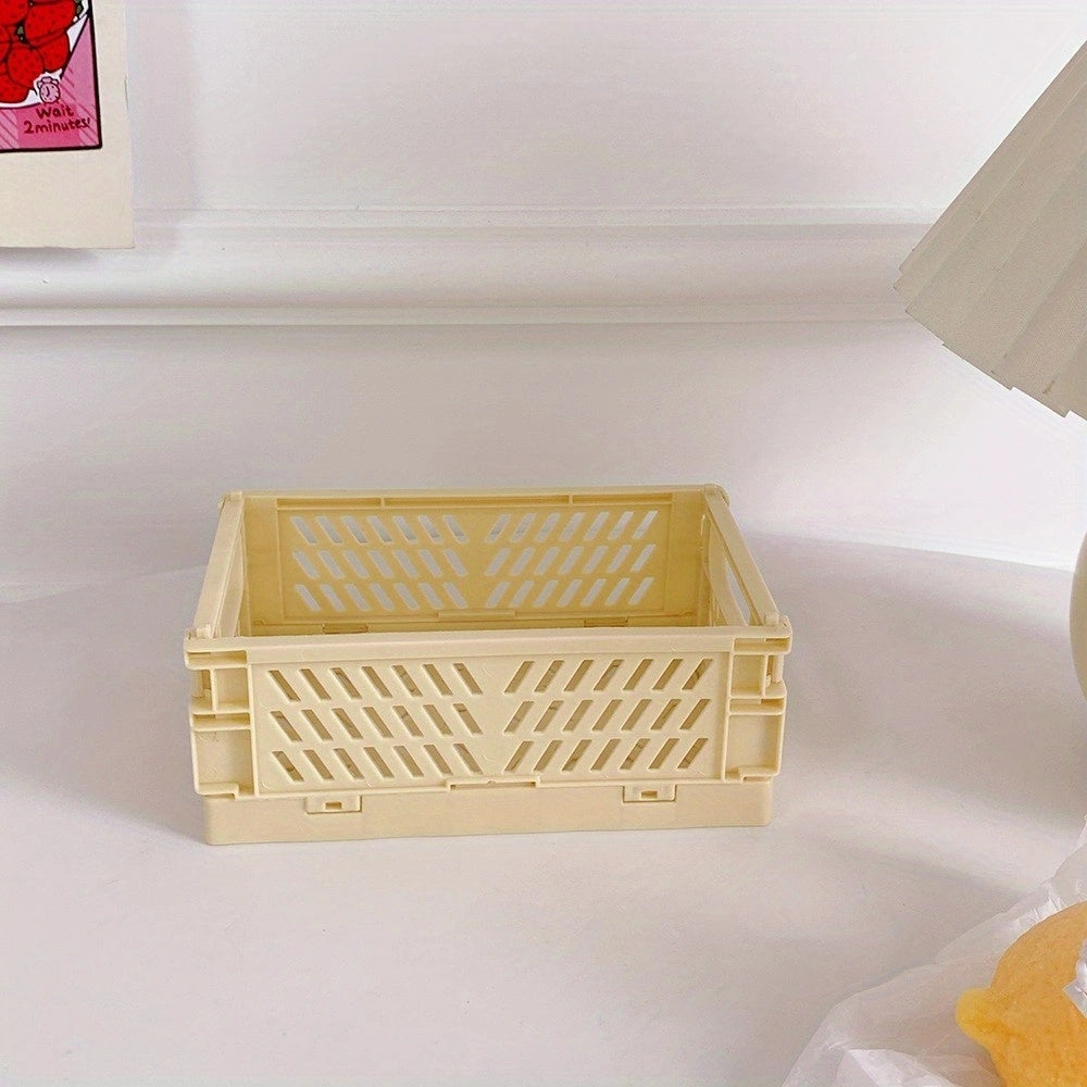 Mini Folding Plastic Storage Box for desktop or home office organization.