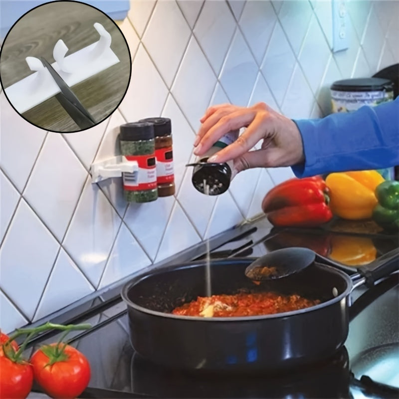 Simple to Install Spice Rack for the Wall - Adjustable, No-Drill Solution for Organizing Seasoning Bottles and Jars in the Kitchen