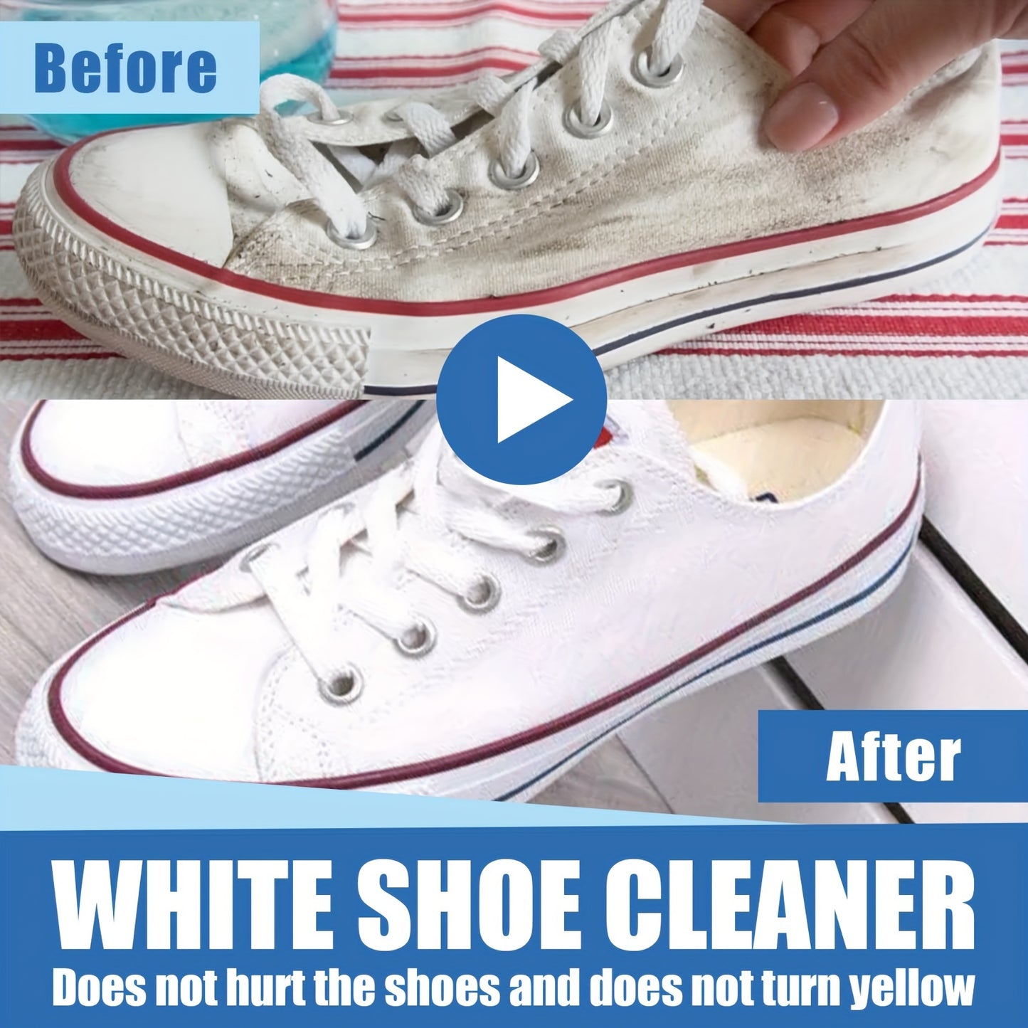 Whitening shoe cream for sneakers, canvas, and faux leather. Easy, no-rinse formula.