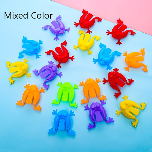 24 Mini Jumping Frogs - Colorful Plastic Finger Toys for Fun Learning & Party Favors, Perfect Birthday Gifts.