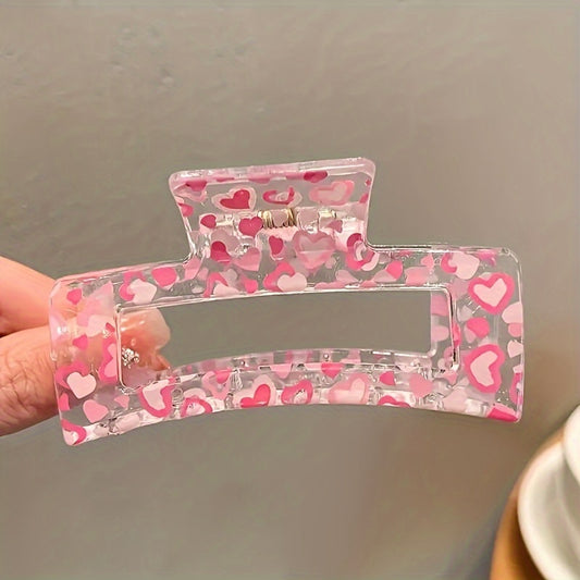 Set of 3 cute printed hair claw clips for thin or thick hair, with non-slip grip and strong hold.