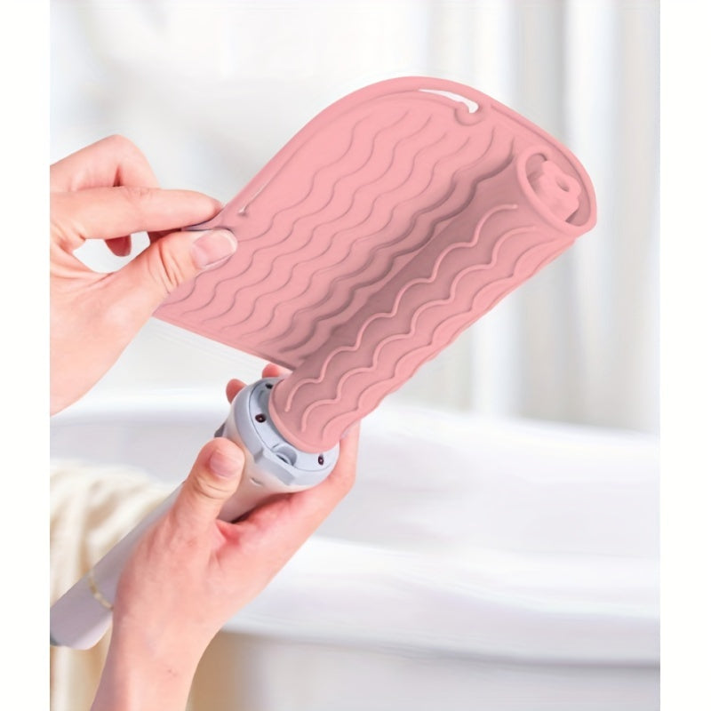 Heat-resistant silicone mat for hair tools - shields surfaces from straighteners, flat irons, and curling irons