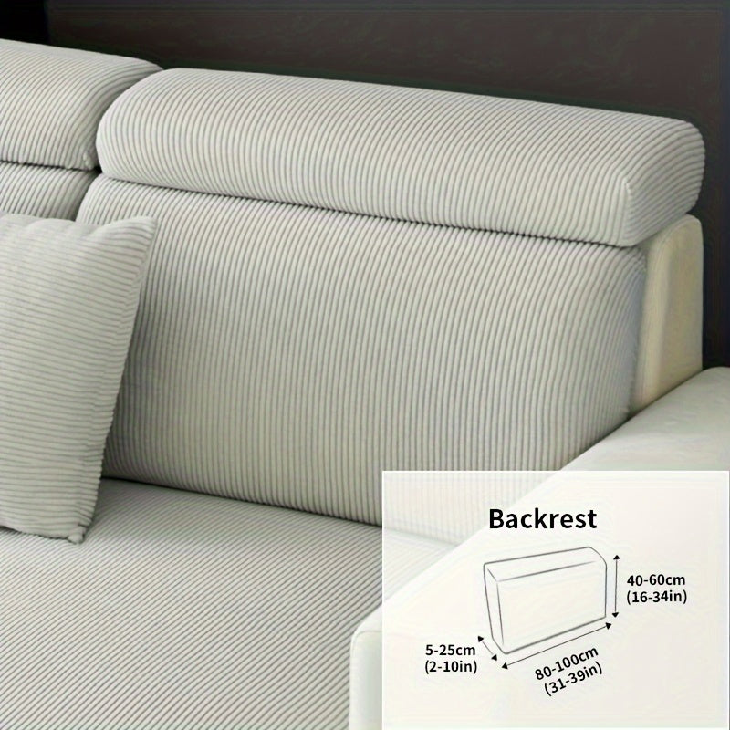 1 Piece Modern Stretch Sofa Slipcover made of Polar Fleece. Machine washable, fits armchair to 4-seater sectional. Pet and kid friendly protection.