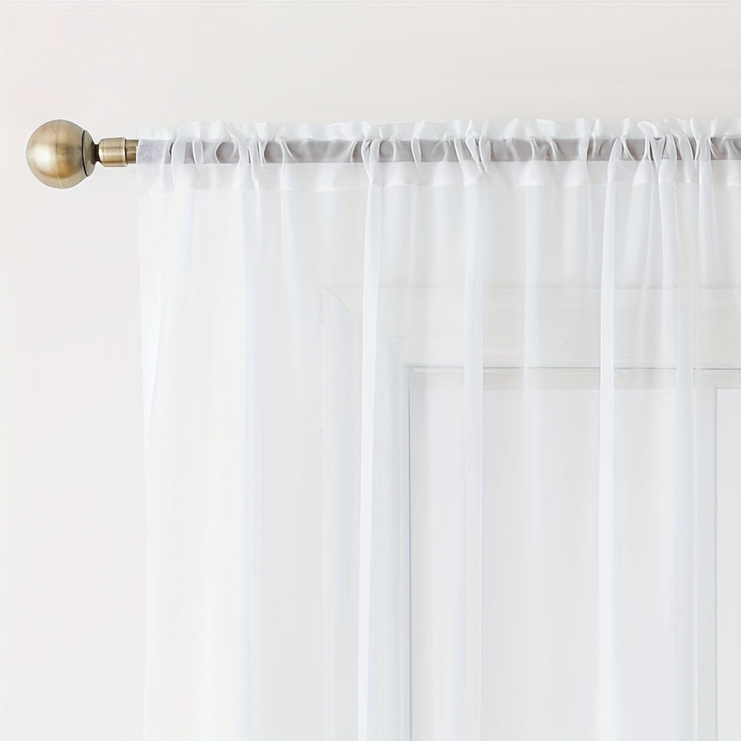 Add a touch of elegance to your kitchen, bedroom, or living room with this single panel sheer curtain. Perfect for letting in natural light while still providing privacy. Features a rod pocket design for easy hanging. Enhance your home decor with this