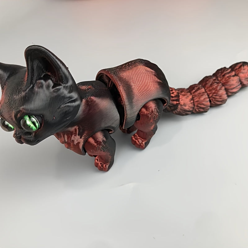 Mardi Gras Fantasy Cat Figurine with Articulated Joints - No electricity required, perfect for gifting on various occasions.