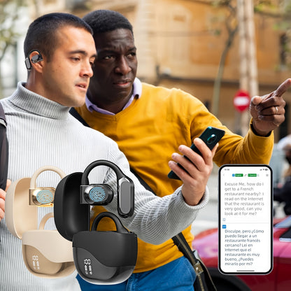 OURLIFE AI Translation Earbuds offer wireless, real-time interpretation in 144 languages with noise cancellation, touch control, condenser mic, and Type-C charging for business travel and