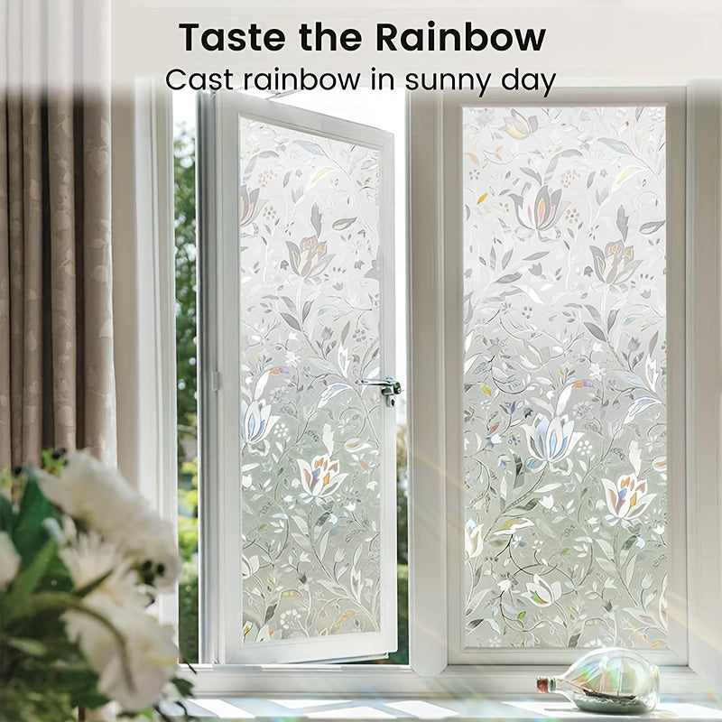 Decorate your bedroom, living room, office, or home with this stylish and functional Window Privacy Film. This Sun Blocking removable Window Sticker features a decorative stained glass design and uses static cling technology for easy application.