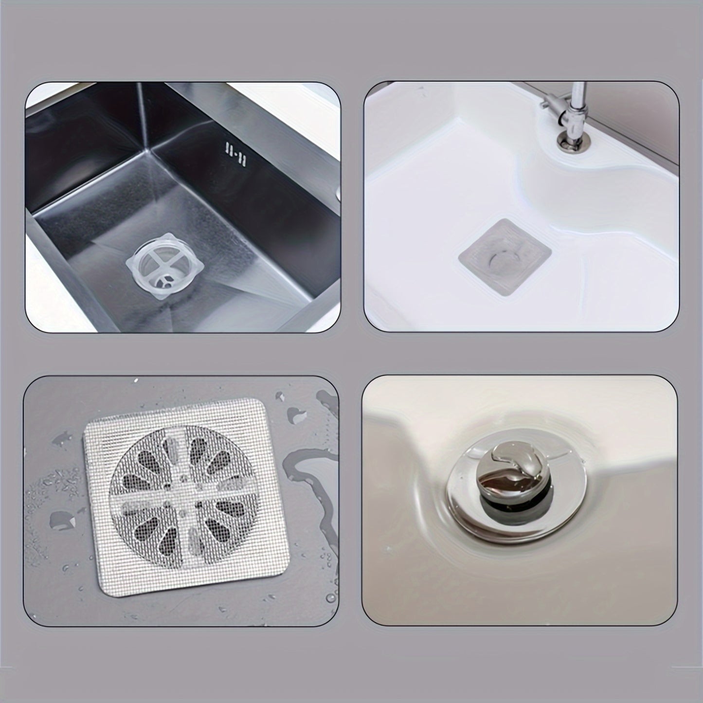 Disposable shower drain hair catcher 10pcs, for shower and bathtub, floor sink strainer filter mesh stickers.