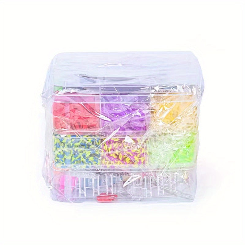 DIY crafting jewelry accessory making supplies set with 4500 pieces of rainbow rubber bands in 15 colors, perfect for making hair bands and jewelry.