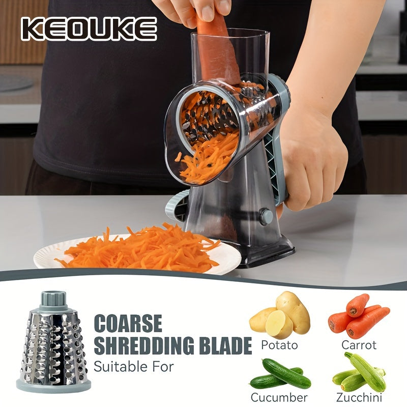 1 piece of Kitchen Gadgets - Vegetable Cutter, Rotary Vegetable Slicer, Vegetable Grater, Manual Cheese Grater, Multifunctional Vegetable Cutter, Potato Shredders, Fruit Chopper for Kitchen Essentials