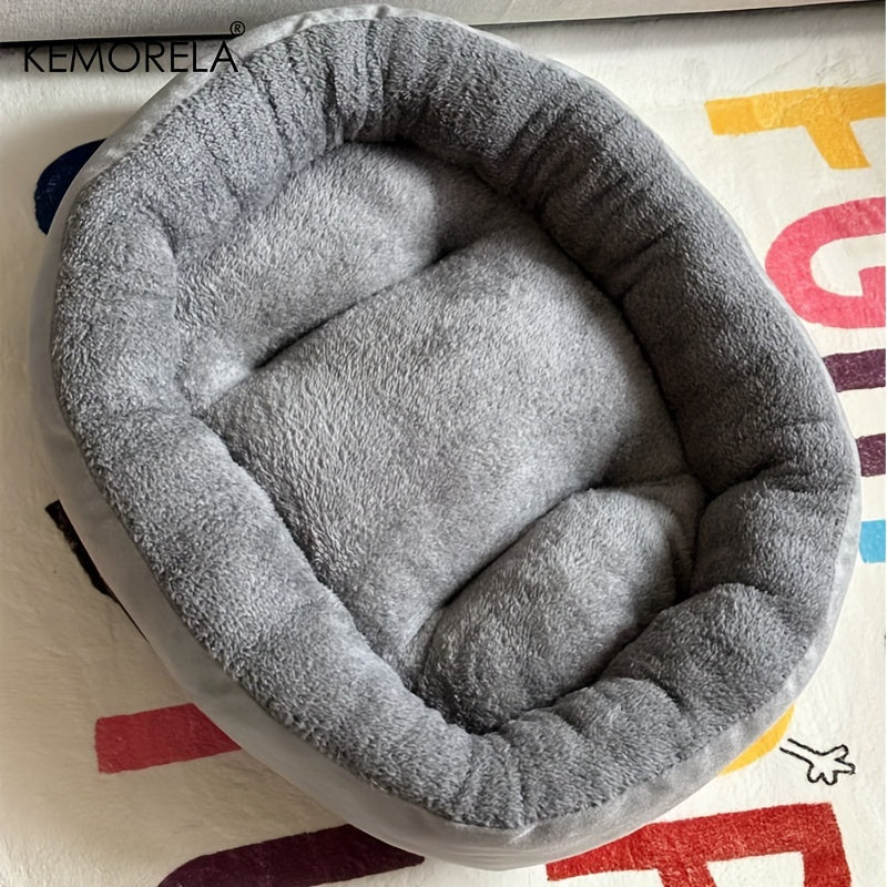 KEMORELA Classic Plush Pet Bed for small to large pets, made of thickened round cat and dog nest with warm deep sleep mat. Made from non-electric polyester fiber material in multiple sizes.