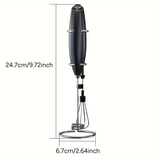 Handheld Wireless Electric Whisk perfect for Mixing Milk, Coffee, Desserts, and Cakes - Made with Metal and Plastic, Single Speed Operation, Battery Powered (AA batteries not included), Ideal for Making Foam and Mixing Ingredients in the Kitchen.