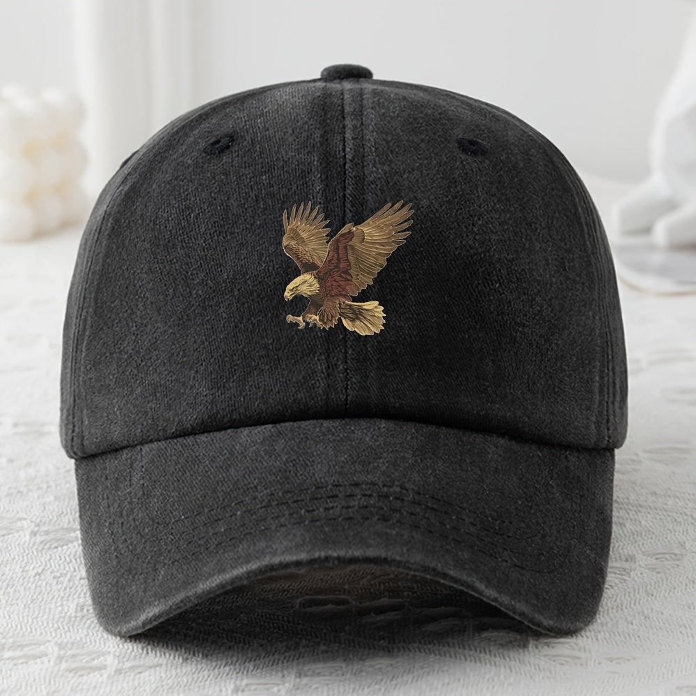 Youth baseball cap with vintage style, sun protection, and eagle embroidery - Ideal for casual wear.