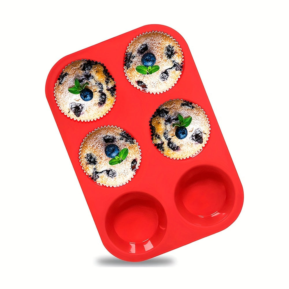 High Temperature Resistant Silicone Muffin Cup Cake Mold - Perfect for Baking, Pudding, Mousse, Desserts, Soap, and Candles - 1 Piece