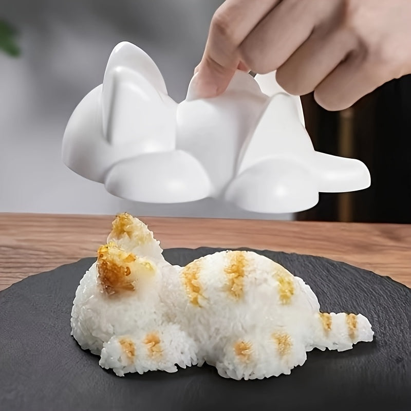 WhimsyCat Creative Cat-Shaped Sushi Mold for DIY Sushi Making, Fun Kitchen Gadget for Culinary Enthusiasts.