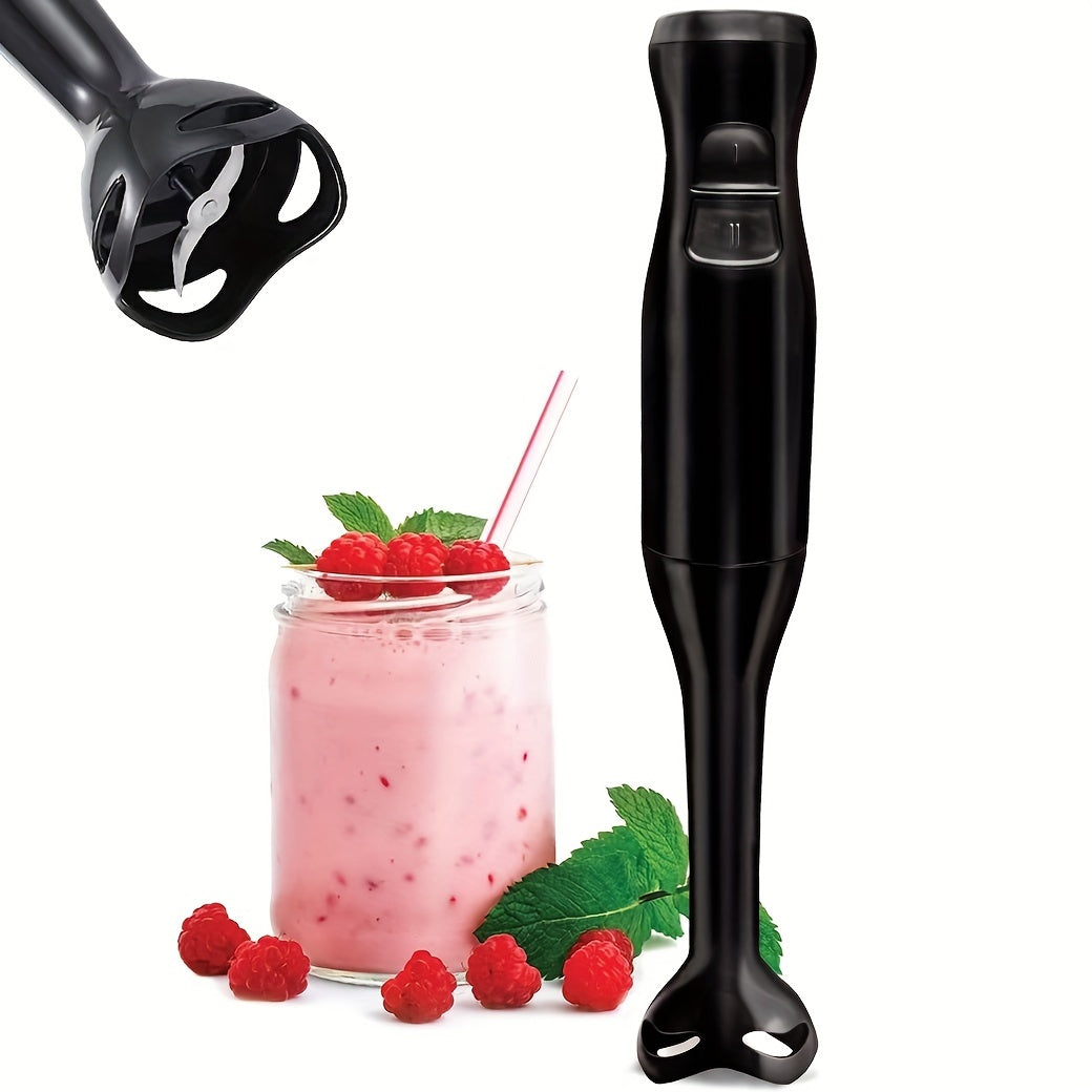 Black WANT Electric Handheld Blender - 2-Speed Immersion Mixer & Chopper with Ice Crushing. Easy one-hand operation, detachable stick for simple cleaning. Ideal for smoothies, shakes