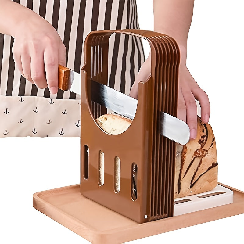 Bread Baking Slicer Set for Homemade Bread, Croissants, and Sandwiches - Includes Foldable Compact Slicing Guide for Kitchen Use, Ideal for 1-6pcs of Bread