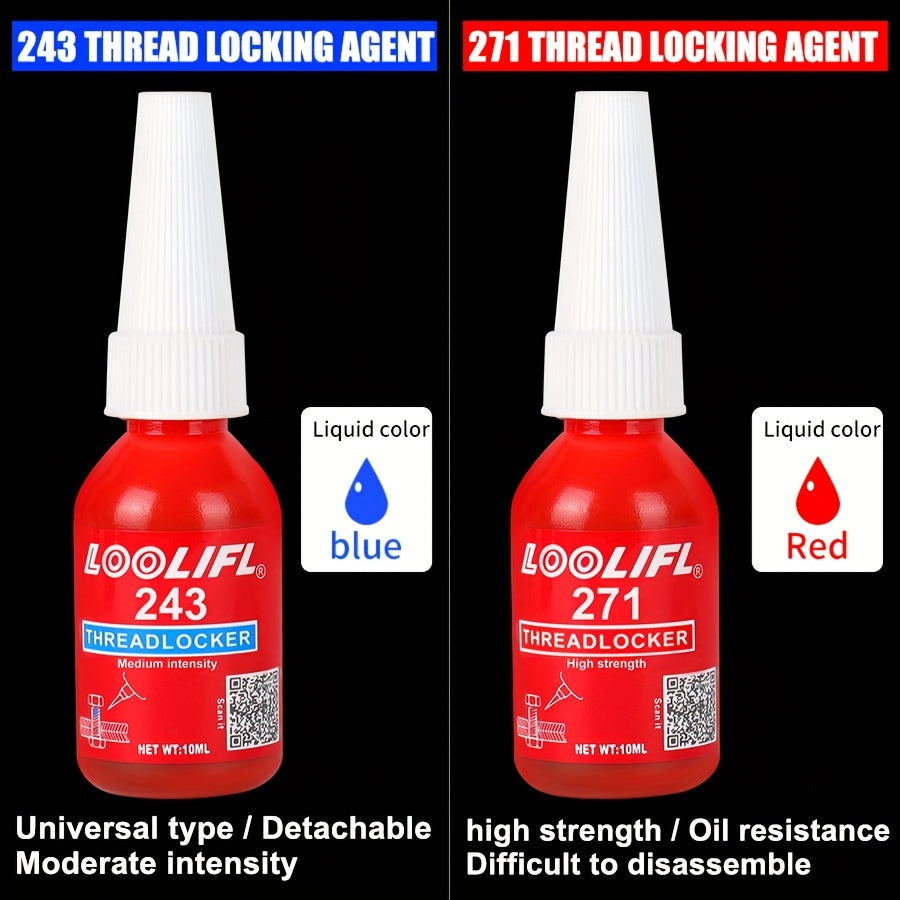 LOCTITE 243 10ml Screw Locking Adhesive, High Strength, High Temperature Resistant, Anti-Vibration, Detachable, for Metal Compatible Materials