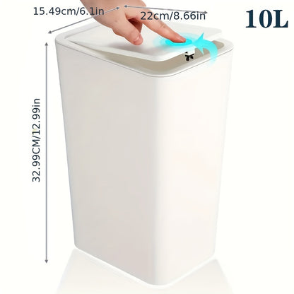 9.84L Compact Trash Can with Pop-Up Lid, Odor Seal - Ideal for Bathroom, Bedroom, Office, Living Room, Kitchen - 1/2/3pcs Available