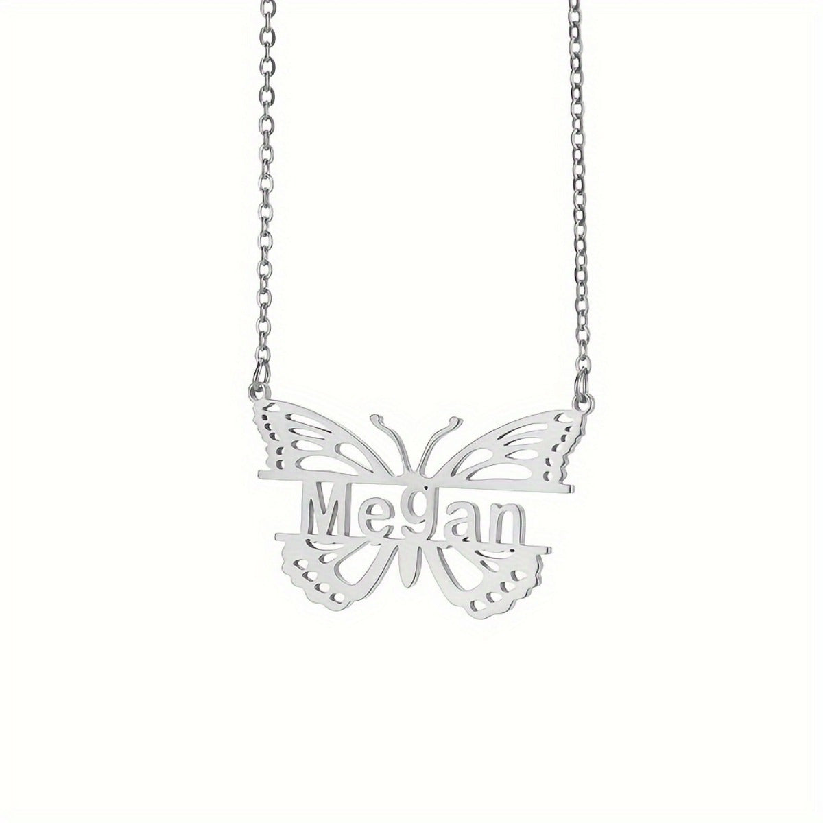 This exquisite personalized butterfly name necklace is crafted from durable 18K gold plated stainless steel. It makes a perfect mini jewelry gift for Mother's Day or Christmas.