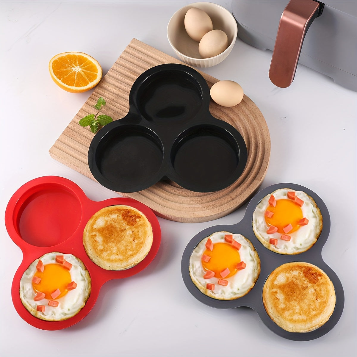 Air Fryer Egg Cooker and Cake Pan Combo - 2 Pieces Set, Dishwasher Safe, Essential Baking Tools for Your Home Kitchen