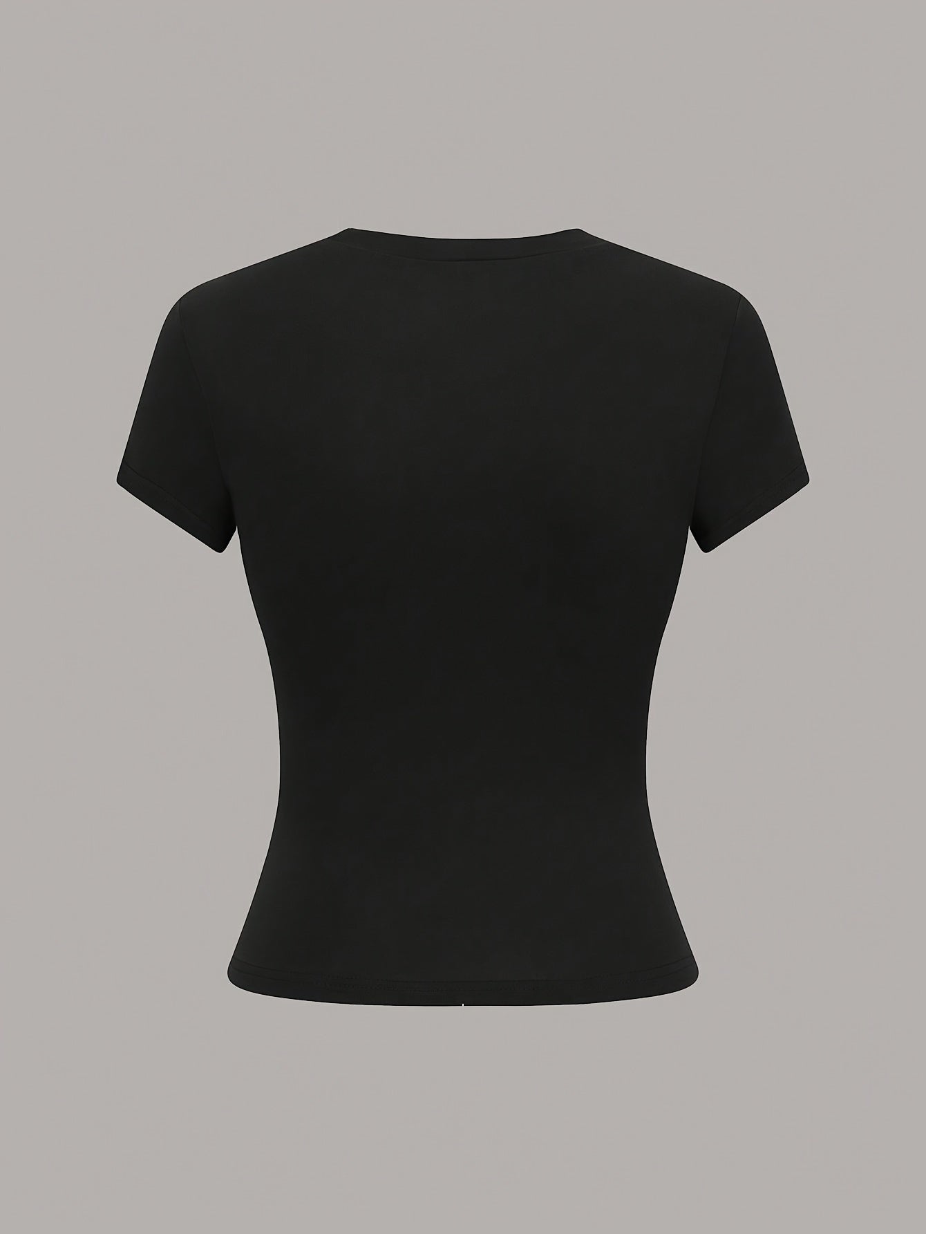 Women's slim fit summer t-shirt, crew neck, solid color, made of 95% polyester and 5% elastane knit fabric, 210g/m², suitable for all seasons - 284g Q204.