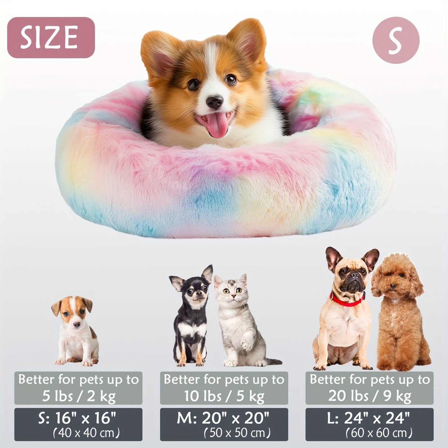 Cozy round pet bed for dogs, ideal for autumn and winter indoor sleeping.