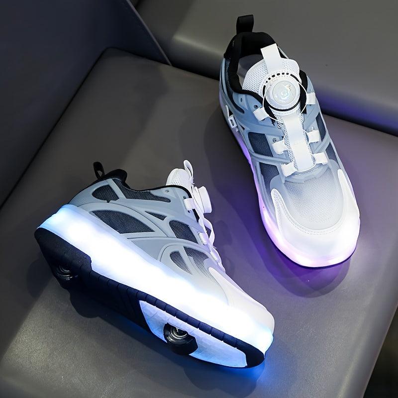 Stylish LED Roller Shoes for Boys with Anti-Slip Wheels, Perfect for All Seasons