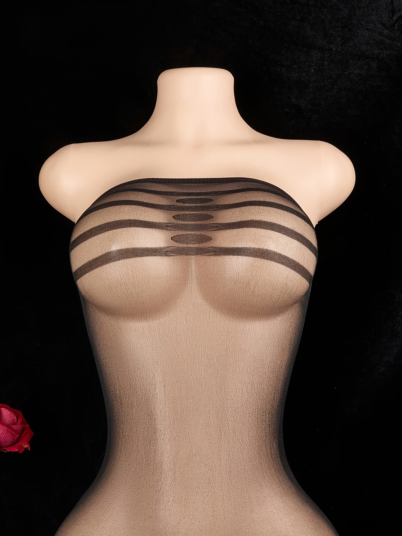 Р striped sheer bodysuit с топом-трубкой, короткой юбкой и прозрачным материалом. Комплект нижнего белья Teddy для взрослых.