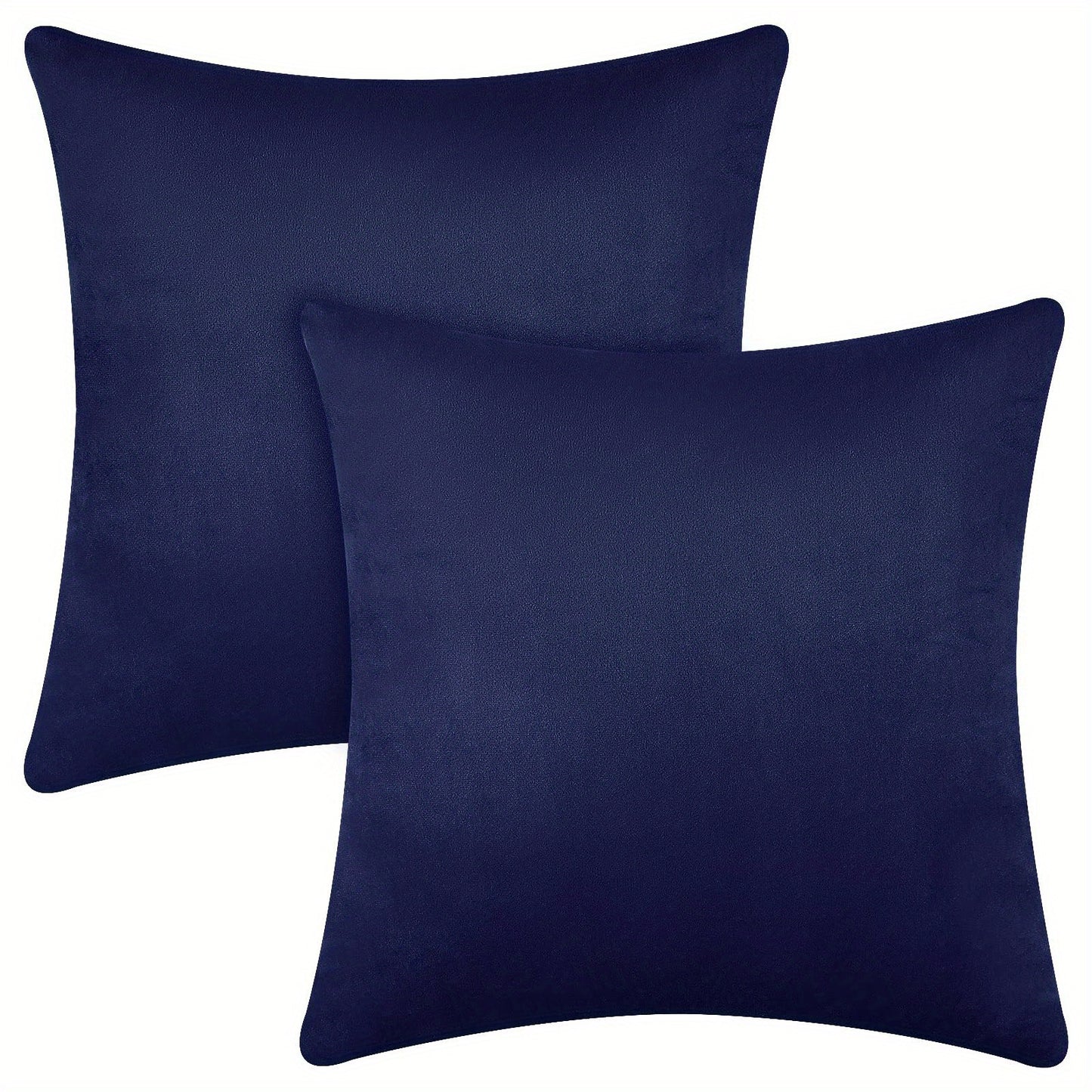 Two velvet soft solid color pillowcases for sofa, bedroom, car - 18x18 inches (45x45cm)