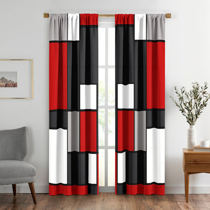 Set of 2 Plaid Pattern Curtains, Stylish Window Drapes for Bedroom and Living Room, Perfect Home Decor