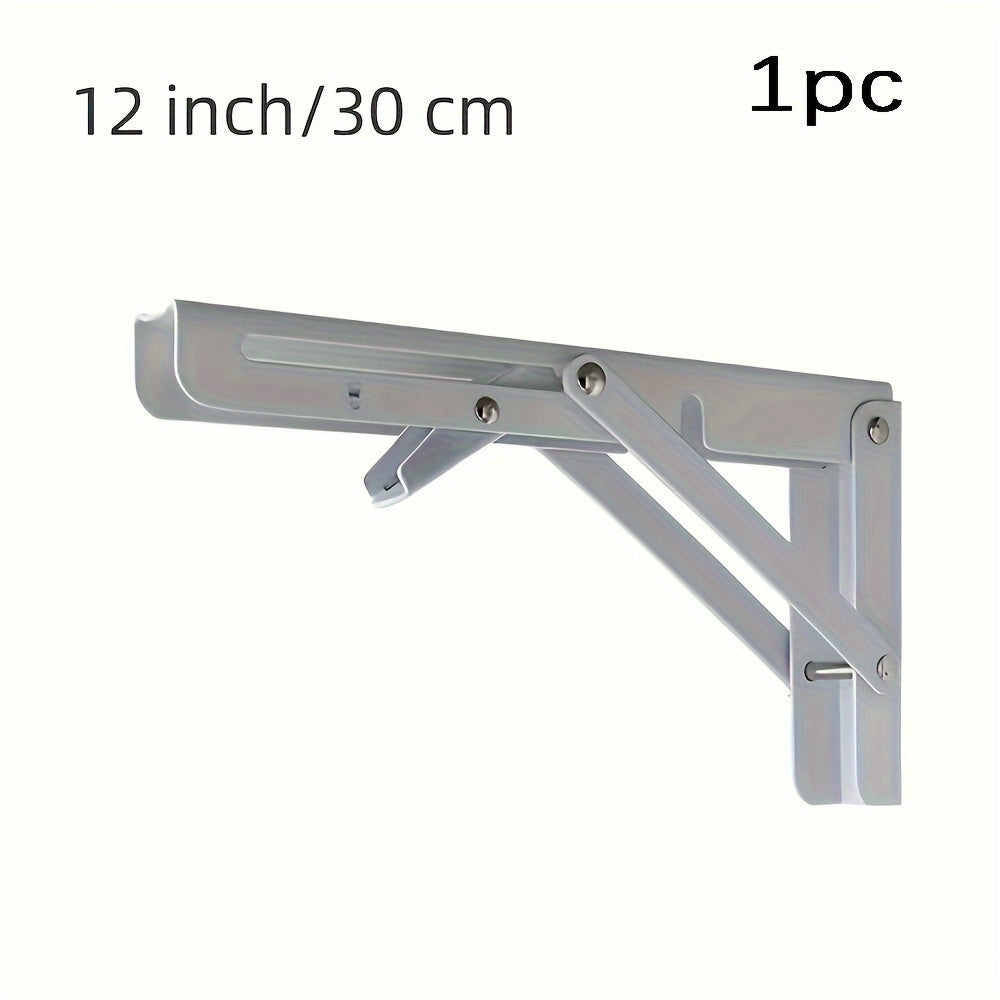 1pc Heavy Duty Folding Shelf Brackets for Bench Table - Wall Mounted with Screws