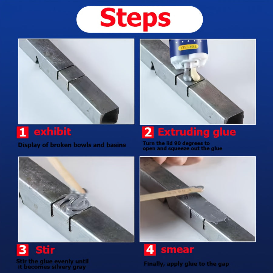 90g High-Temperature Resistant AB Epoxy Glue for Metal Repairs - Strong Adhesive for Various Metal Surfaces and Pipe Leaks